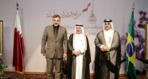 CDIAL participa da comemoração do Dia Nacional do Catar diretor geral do CDIAL Sr. Ziad Ahmad Saifi; o excelentíssimo Sr. Ahmad Ibrahim Al Abdullah, embaixador do Catar no Brasil e o Sr. Abdulaziz Abdullah Al-Dosari, terceiro secretário da embaixada do Catar.
